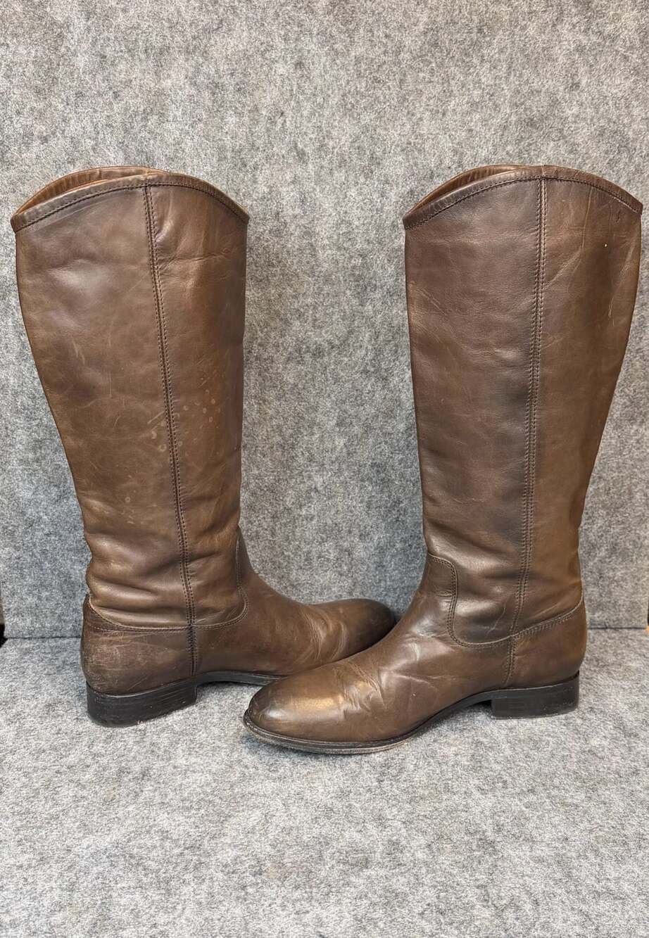 Frye Brown Leather Melissa Button Knee High Riding Boots Size 9.5 B